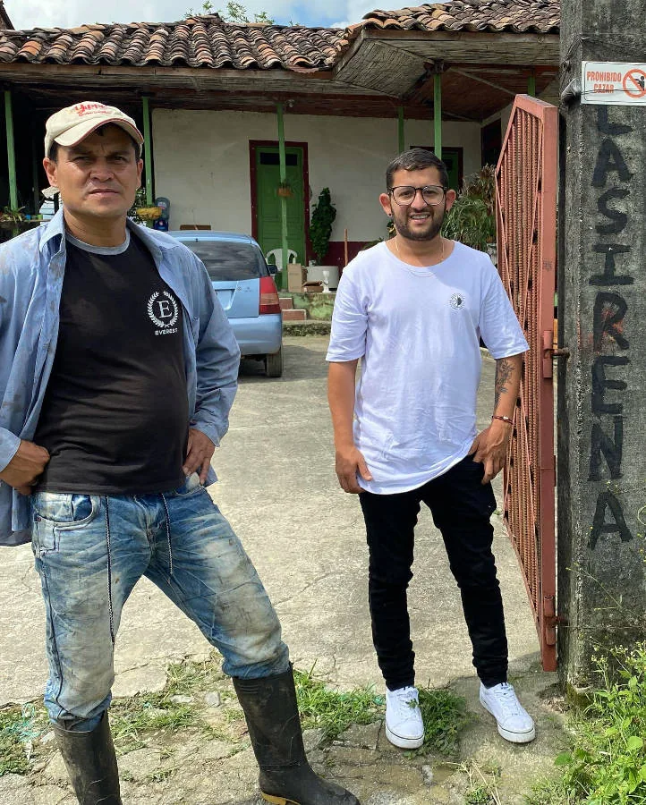 Fernando Montoya and Juan Puerta at La Sirena Farm